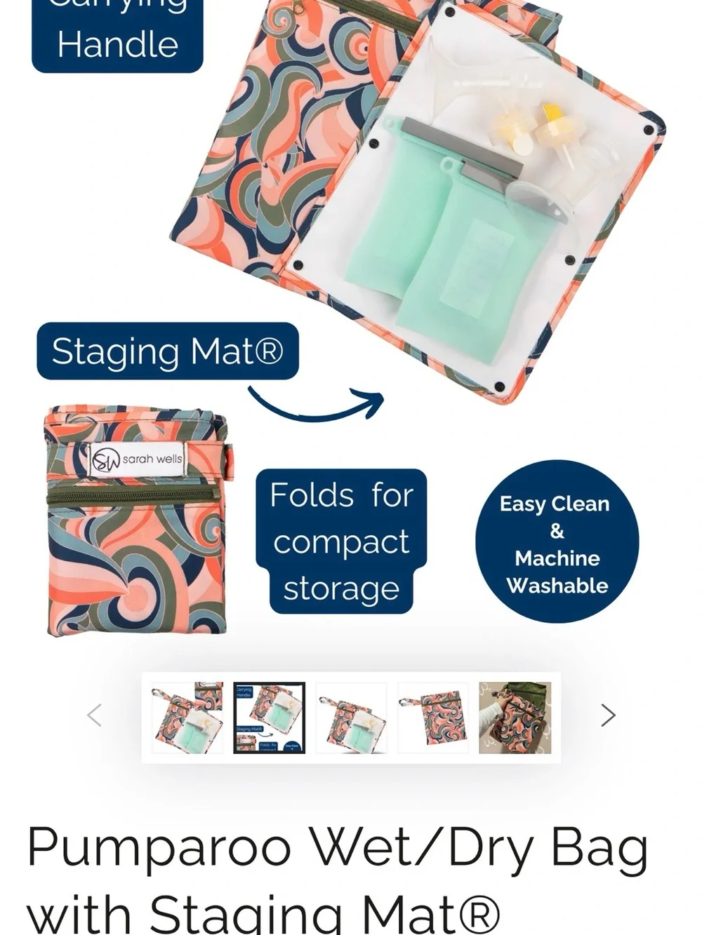 NWOT Lizzy Breast Pump Tote Bundle by Sarah Wells Groovy Print
